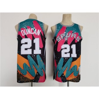 Men's San Antonio Spurs #21 Tim Duncan Throwback basketball Jersey