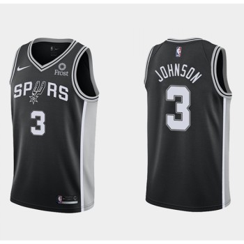 Men's San Antonio Spurs #3 Keldon Johnson Icon Edition Black Stitched Jersey