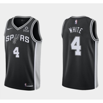 Men's San Antonio Spurs #4 Derrick White Icon Edition Black Icon Edition Stitched Jersey Men's San Antonio Spurs #4 Derrick White Icon Edition Black Icon Edition Stitched Jersey