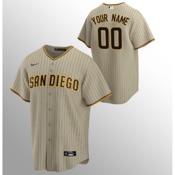 Youth San Diego Padres Tan Stitched Baseball Custom Jersey