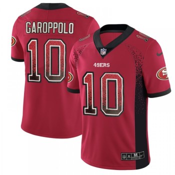 Men's San Francisco 49ers #10 Jimmy Garoppolo Red 2018 Drift Fashion Color Rush Limited Stitched NFL Jersey Men's San Francisco 49ers #10 Jimmy Garoppolo Red 2018 Drift Fashion Color Rush Limited Stitched NFL Jersey