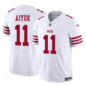 Men's San Francisco 49ers #11 Brandon Aiyuk White 2023 F.U.S.E. Vapor Limited Stitched Football Jersey Men's San Francisco 49ers #11 Brandon Aiyuk White 2023 F.U.S.E. Vapor Limited Stitched Football Jersey