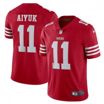 Men's San Francisco 49ers #11 Brandon Aiyuk 2022 New Scarlet Vapor Untouchable Stitched Football Jersey Men's San Francisco 49ers #11 Brandon Aiyuk 2022 New Scarlet Vapor Untouchable Stitched Football Jersey
