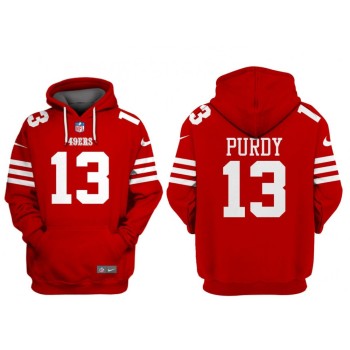 Men's San Francisco 49ers #13 Brock Purdy Red Alternate Pullover Hoodie Men's San Francisco 49ers #13 Brock Purdy Red Alternate Pullover Hoodie