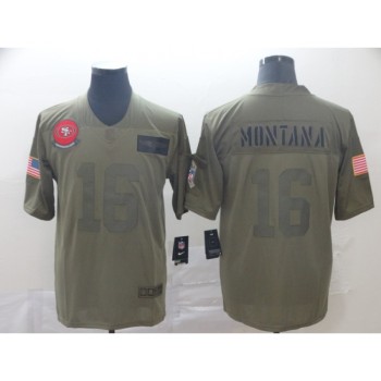 Men's San Francisco 49ers #16 Joe Montana 2019 Camo Salute To Service Limited Stitched NFL Jersey Men's San Francisco 49ers #16 Joe Montana 2019 Camo Salute To Service Limited Stitched NFL Jersey