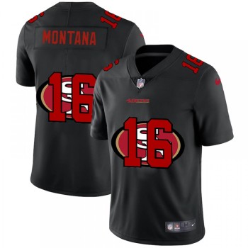 Men's San Francisco 49ers #16 Joe Montana Black Shadow Logo Limited Stitched Jersey Men's San Francisco 49ers #16 Joe Montana Black Shadow Logo Limited Stitched Jersey