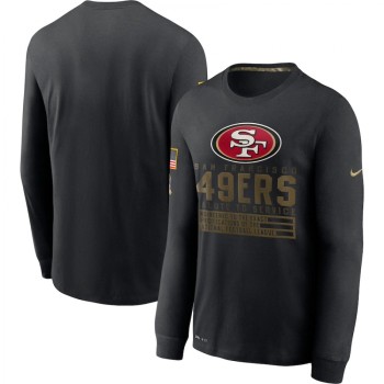 Men's San Francisco 49ers 2020 Black Salute to Service Sideline Performance Long Sleeve T-Shirt Men's San Francisco 49ers 2020 Black Salute to Service Sideline Performance Long Sleeve T-Shirt