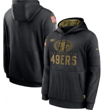 Men's San Francisco 49ers 2020 Black Salute to Service Sideline Performance Pullover Hoodie Men's San Francisco 49ers 2020 Black Salute to Service Sideline Performance Pullover Hoodie
