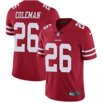 Men's San Francisco 49ers #26 Tevin Coleman Red Vapor Untouchable Limited Stitched NFL Jersey Men's San Francisco 49ers #26 Tevin Coleman Red Vapor Untouchable Limited Stitched NFL Jersey