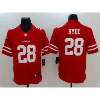 Men's San Francisco 49ers #28 Carlos Hyde Scarlet Vapor Untouchable Limited Stitched NFL Jersey Men's San Francisco 49ers #28 Carlos Hyde Scarlet Vapor Untouchable Limited Stitched NFL Jersey