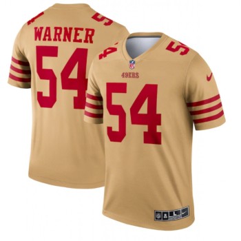 Men's San Francisco 49ers #54 Fred Warner 2022 New Gold Inverted Legend Stitched Football Jersey Men's San Francisco 49ers #54 Fred Warner 2022 New Gold Inverted Legend Stitched Football Jersey