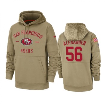 Men's San Francisco 49ers #56 Kwon Alexander Tan 2019 Salute to Service Sideline Therma Pullover Hoodie Men's San Francisco 49ers #56 Kwon Alexander Tan 2019 Salute to Service Sideline Therma Pullover Hoodie