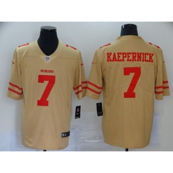 Men's San Francisco 49ers #7 Colin Kaepernick Gold Inverted Legend Stitched Jersey Men's San Francisco 49ers #7 Colin Kaepernick Gold Inverted Legend Stitched Jersey