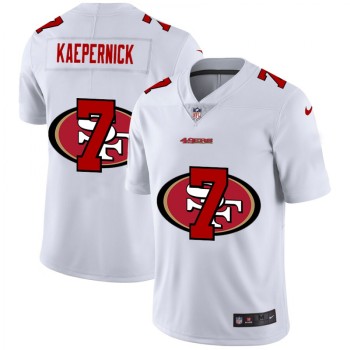 Men's San Francisco 49ers #7 Colin Kaepernick White Shadow Logo Limited Stitched Jersey Men's San Francisco 49ers #7 Colin Kaepernick White Shadow Logo Limited Stitched Jersey