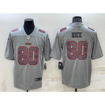 Men's San Francisco 49ers #80 Jerry Rice Grey Atmosphere Fashion Stitched Jersey Men's San Francisco 49ers #80 Jerry Rice Grey Atmosphere Fashion Stitched Jersey