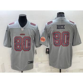 Men's San Francisco 49ers #80 Jerry Rice Grey With Patch Atmosphere Fashion Stitched Jersey Men's San Francisco 49ers #80 Jerry Rice Grey With Patch Atmosphere Fashion Stitched Jersey