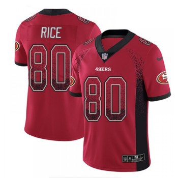 Men's San Francisco 49ers #80 Jerry Rice Red Drift Fashion Color Rush Limited Stitched NFL Jersey Men's San Francisco 49ers #80 Jerry Rice Red Drift Fashion Color Rush Limited Stitched NFL Jersey