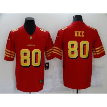 Men's San Francisco 49ers #80 Jerry Rice Red Gold Vapor Untouchable Limited Stitched Jersey Men's San Francisco 49ers #80 Jerry Rice Red Gold Vapor Untouchable Limited Stitched Jersey