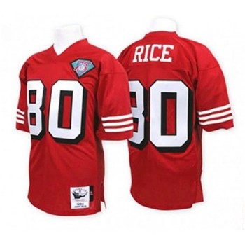 Men's San Francisco 49ers #80 Jerry Rice Red Stitched Throwback NFL Jersey Men's San Francisco 49ers #80 Jerry Rice Red Stitched Throwback NFL Jersey