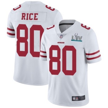 Men's San Francisco 49ers #80 Jerry Rice White Super Bowl LIV Vaper Untouchable Limited Stitched NFL Jersey Men's San Francisco 49ers #80 Jerry Rice White Super Bowl LIV Vaper Untouchable Limited Stitched NFL Jersey