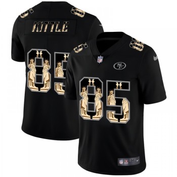 Men's San Francisco 49ers #85 George Kittle 2019 Black Statue of Liberty Limited Stitched NFL Jersey Men's San Francisco 49ers #85 George Kittle 2019 Black Statue of Liberty Limited Stitched NFL Jersey