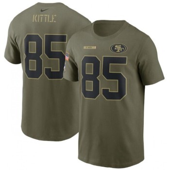 Men's San Francisco 49ers #85 George Kittle 2021 Olive Salute To Service Legend Performance T-Shirt Men's San Francisco 49ers #85 George Kittle 2021 Olive Salute To Service Legend Performance T-Shirt