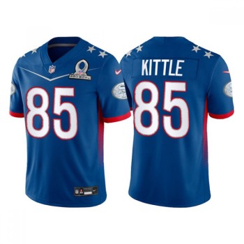 Men's San Francisco 49ers #85 George Kittle 2022 Royal NFC Pro Bowl Stitched Jersey Men's San Francisco 49ers #85 George Kittle 2022 Royal NFC Pro Bowl Stitched Jersey