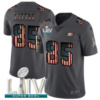 Men's San Francisco 49ers #85 George Kittle Gray With Super Bowl Patch Fashion Static Limited Stitched Jersey Men's San Francisco 49ers #85 George Kittle Gray With Super Bowl Patch Fashion Static Limited Stitched Jersey