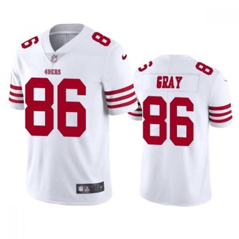 Men's San Francisco 49ers #86 Danny Gray 2022 White Vapor Untouchable Stitched Football Jersey Men's San Francisco 49ers #86 Danny Gray 2022 White Vapor Untouchable Stitched Football Jersey