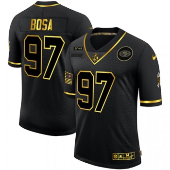 Men's San Francisco 49ers #97 Nick Bosa 2020 Black/Gold Salute To Service Limited Stitched Jersey Men's San Francisco 49ers #97 Nick Bosa 2020 Black/Gold Salute To Service Limited Stitched Jersey