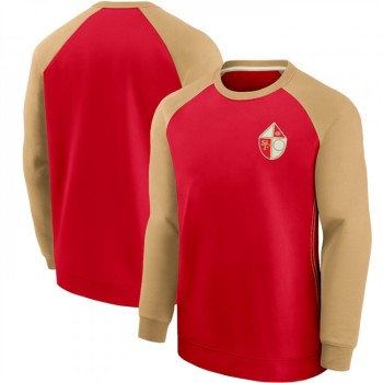 Men's San Francisco 49ers #97 Nick Bosa 2021 Red 75th Anniversary Pullover Hoodie Men's San Francisco 49ers #97 Nick Bosa 2021 Red 75th Anniversary Pullover Hoodie