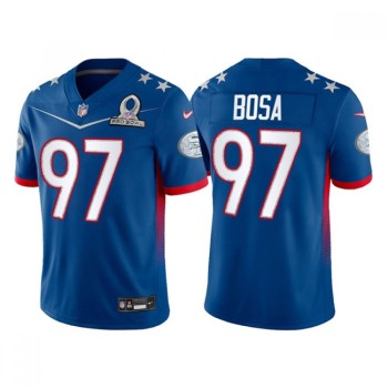 Men's San Francisco 49ers #97 Nick Bosa 2022 Royal NFC Pro Bowl Stitched Jersey Men's San Francisco 49ers #97 Nick Bosa 2022 Royal NFC Pro Bowl Stitched Jersey