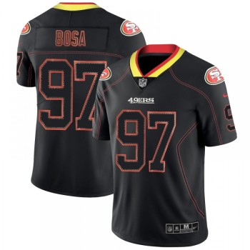 Men's San Francisco 49ers #97 Nick Bosa Black Lights Out NFL Limited Stitched NFL Jersey Men's San Francisco 49ers #97 Nick Bosa Black Lights Out NFL Limited Stitched NFL Jersey