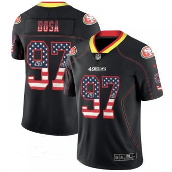 Men's San Francisco 49ers #97 Nick Bosa Black USA Flag Fashion NFL Limited Stitched NFL Jersey Men's San Francisco 49ers #97 Nick Bosa Black USA Flag Fashion NFL Limited Stitched NFL Jersey