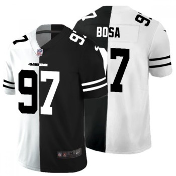 Men's San Francisco 49ers #97 Nick Bosa Black & White Split Limited Stitched Jersey Men's San Francisco 49ers #97 Nick Bosa Black & White Split Limited Stitched Jersey