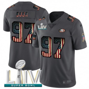 Men's San Francisco 49ers #97 Nick Bosa Gray With Super Bowl Patch Fashion Static Limited Stitched Jersey Men's San Francisco 49ers #97 Nick Bosa Gray With Super Bowl Patch Fashion Static Limited Stitched Jersey