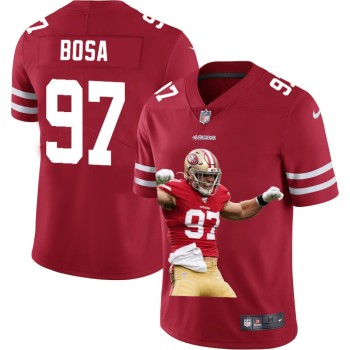 Men's San Francisco 49ers #97 Nick Bosa Red Portrait Edition Limited Stitched Jersey Men's San Francisco 49ers #97 Nick Bosa Red Portrait Edition Limited Stitched Jersey