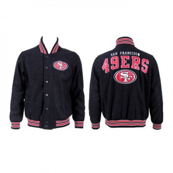 Men's San Francisco 49ers Black Stitched Jacket Men's San Francisco 49ers Black Stitched Jacket