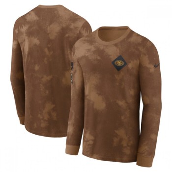 Men's San Francisco 49ers Brown 2023 Salute To Service Long Sleeve T-Shirt Men's San Francisco 49ers Brown 2023 Salute To Service Long Sleeve T-Shirt