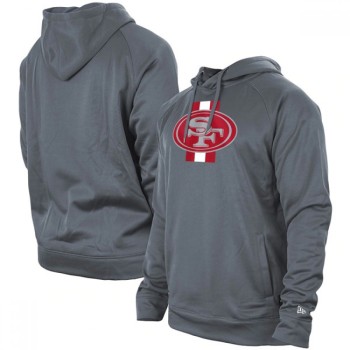 Men's San Francisco 49ers Gray New Era Training Camp Raglan Pullover Hoodie Men's San Francisco 49ers Gray New Era Training Camp Raglan Pullover Hoodie