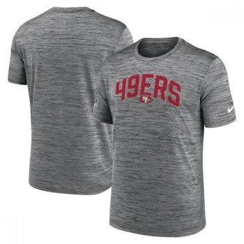 Men's San Francisco 49ers Gray Sideline Velocity Stack Performance T-Shirt Men's San Francisco 49ers Gray Sideline Velocity Stack Performance T-Shirt