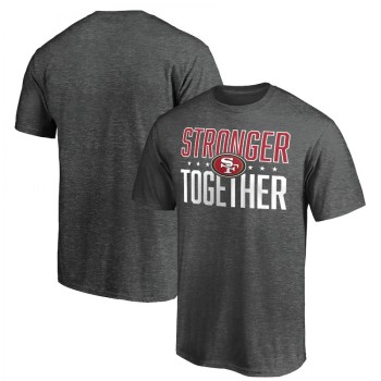 Men's San Francisco 49ers Heather Charcoal Stronger Together T-Shirt Men's San Francisco 49ers Heather Charcoal Stronger Together T-Shirt