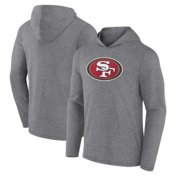 Men's San Francisco 49ers Heather Gray Primary Logo Long Sleeve Hoodie T-Shirt Men's San Francisco 49ers Heather Gray Primary Logo Long Sleeve Hoodie T-Shirt