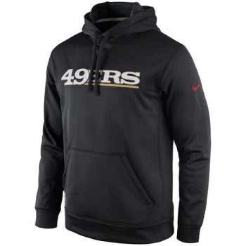 Men's San Francisco 49ers Black KO Wordmark Essential Performance Hoodie