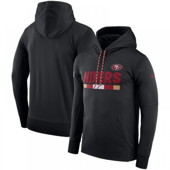 Men's San Francisco 49ers Black Sideline Team Name Performance Pullover Hoodie