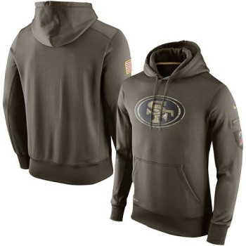 Men's San Francisco 49ers Olive Salute To Service KO Performance Hoodie Men's San Francisco 49ers Olive Salute To Service KO Performance Hoodie
