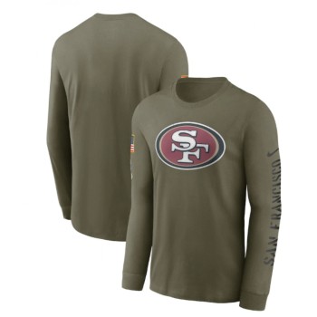 Men's San Francisco 49ers Olive 2022 Salute to Service Long Sleeve T-Shirt Men's San Francisco 49ers Olive 2022 Salute to Service Long Sleeve T-Shirt