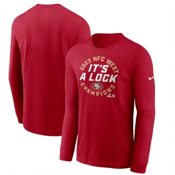 Men's San Francisco 49ers Red 2023 NFC West Champions Long Sleeve T-Shirt Men's San Francisco 49ers Red 2023 NFC West Champions Long Sleeve T-Shirt