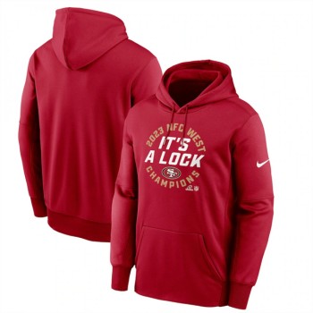 Men's San Francisco 49ers Red 2023 NFC West Division Champions Locker Room Trophy Collection Pullover Hoodie Men's San Francisco 49ers Red 2023 NFC West Division Champions Locker Room Trophy Collection Pullover Hoodie