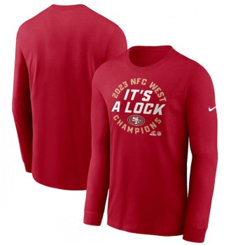 Men's San Francisco 49ers Scarlet 2023 NFC West Division Champions Locker Room Trophy Collection Long Sleeve T-Shirt Men's San Francisco 49ers Scarlet 2023 NFC West Division Champions Locker Room Trophy Collection Long Sleeve T-Shirt